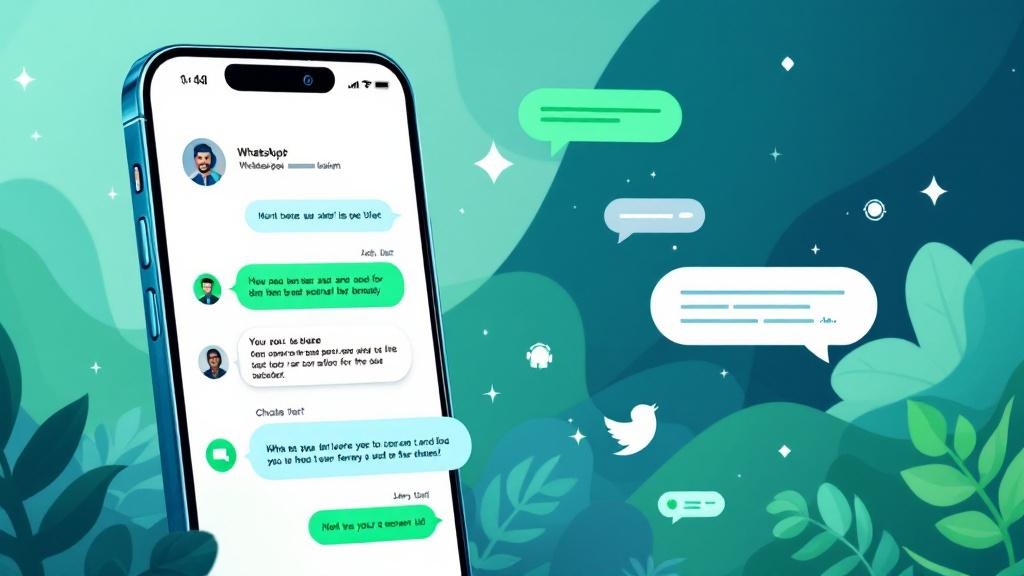 Pantalla de celular mostrando conversación de chatbot en WhatsApp Business para negocio